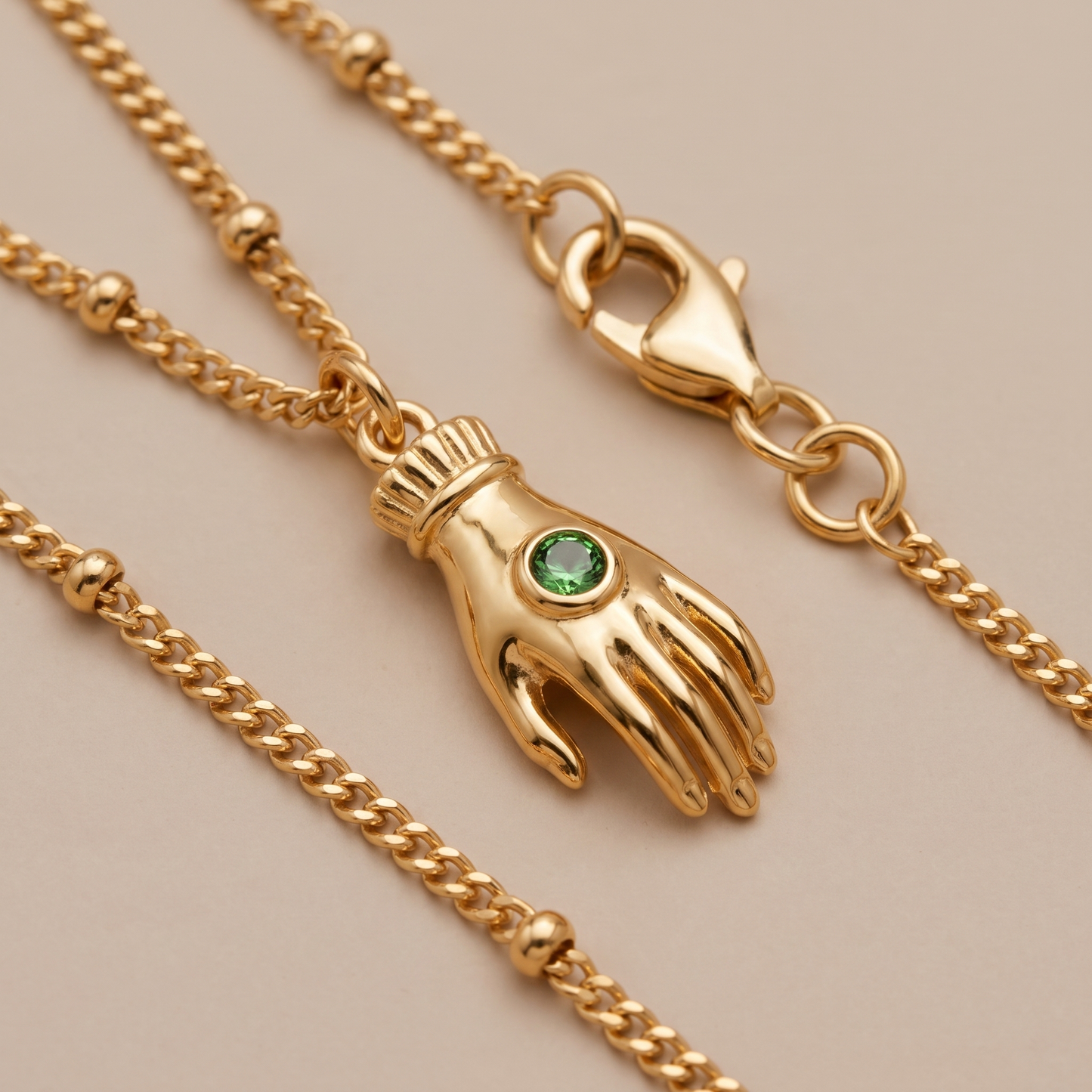 Asea Guardian Hand Pendant Necklace — close-up detail