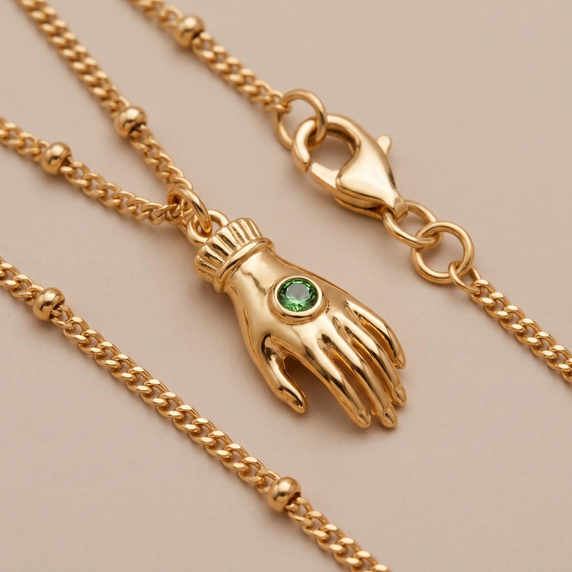 Asea Guardian Hand Pendant Necklace — close-up detail