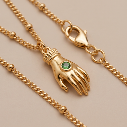 Asea Guardian Hand Pendant Necklace — close-up detail