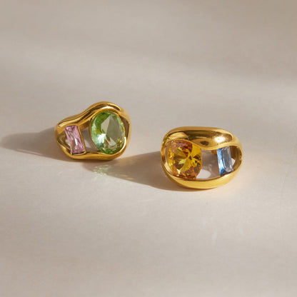 Salina Sculpted Gem Inlay Ring