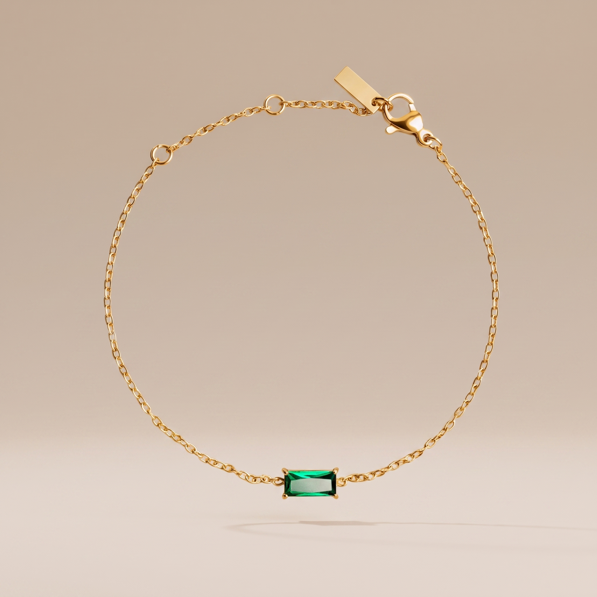 Asea Emerald Chain Bracelet — front view