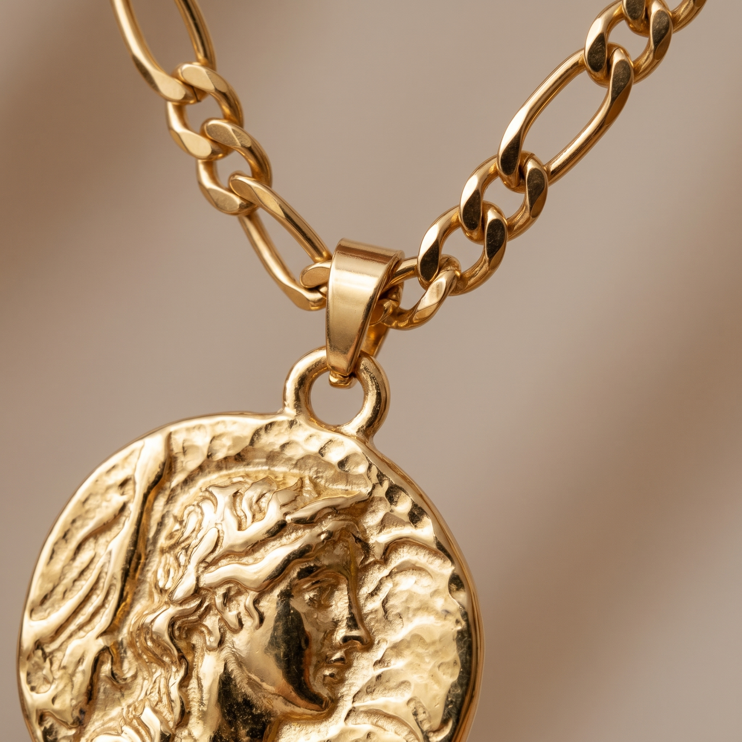 Asea Firenze Coin Necklace — close-up detail
