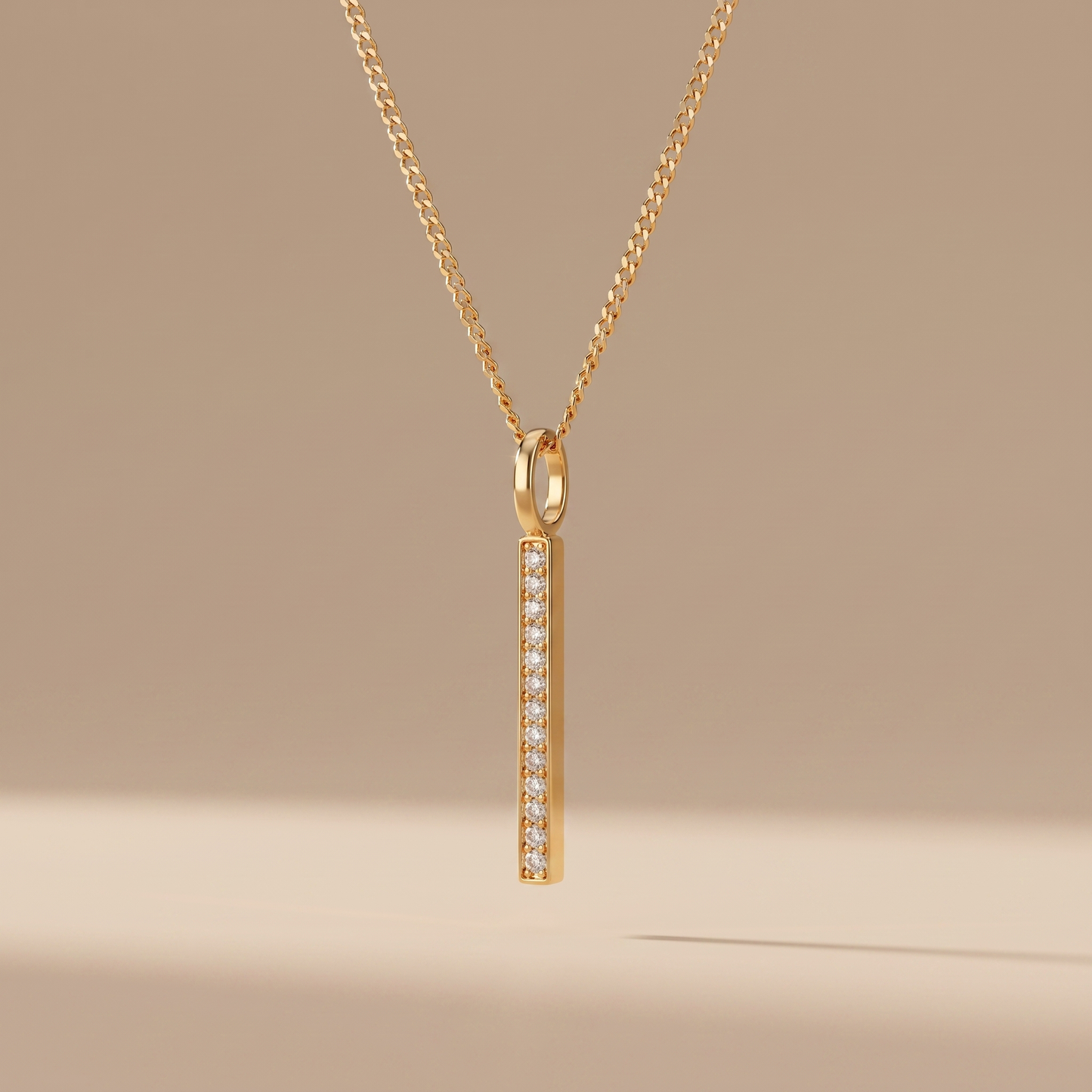Asea Zircon Bar Necklace — front view