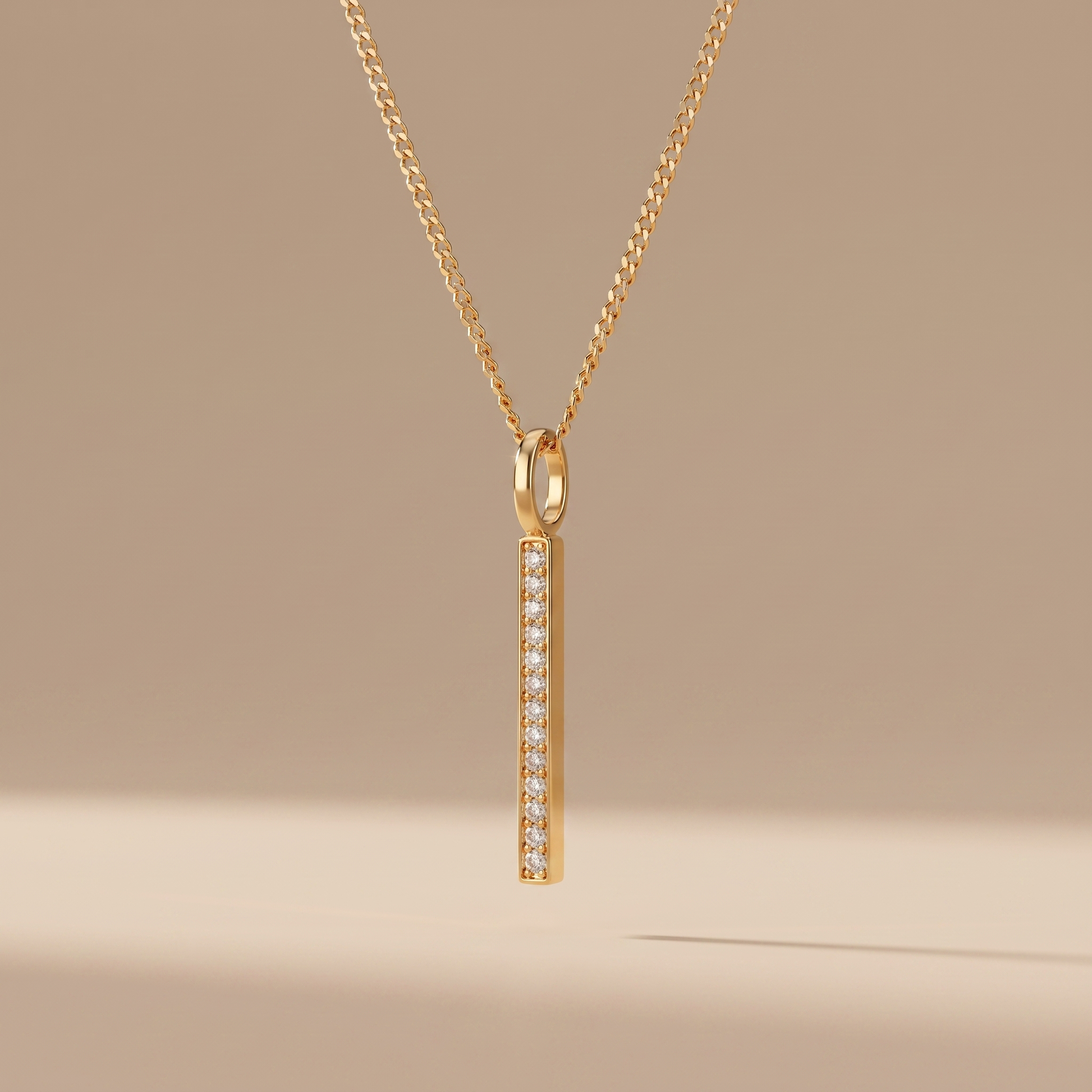 Asea Zircon Bar Necklace — front view