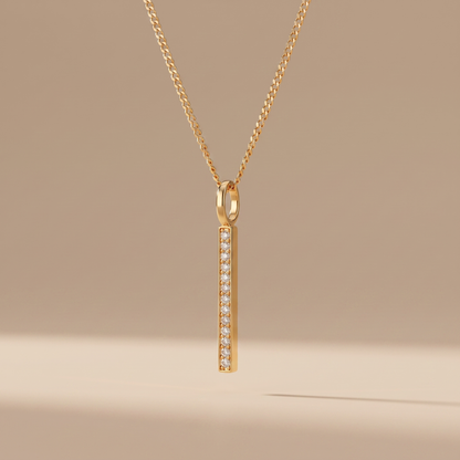 Asea Zircon Bar Necklace — front view