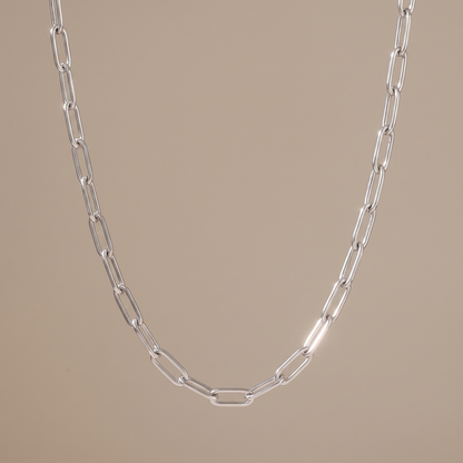 Asea Vieques Paperclip Chain Choker — Silver color