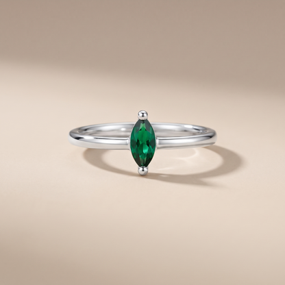 Asea Petite Emerald Ring — Silver color