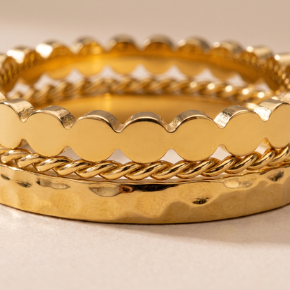 Asea Everyday Trio Ring Set — close-up detail