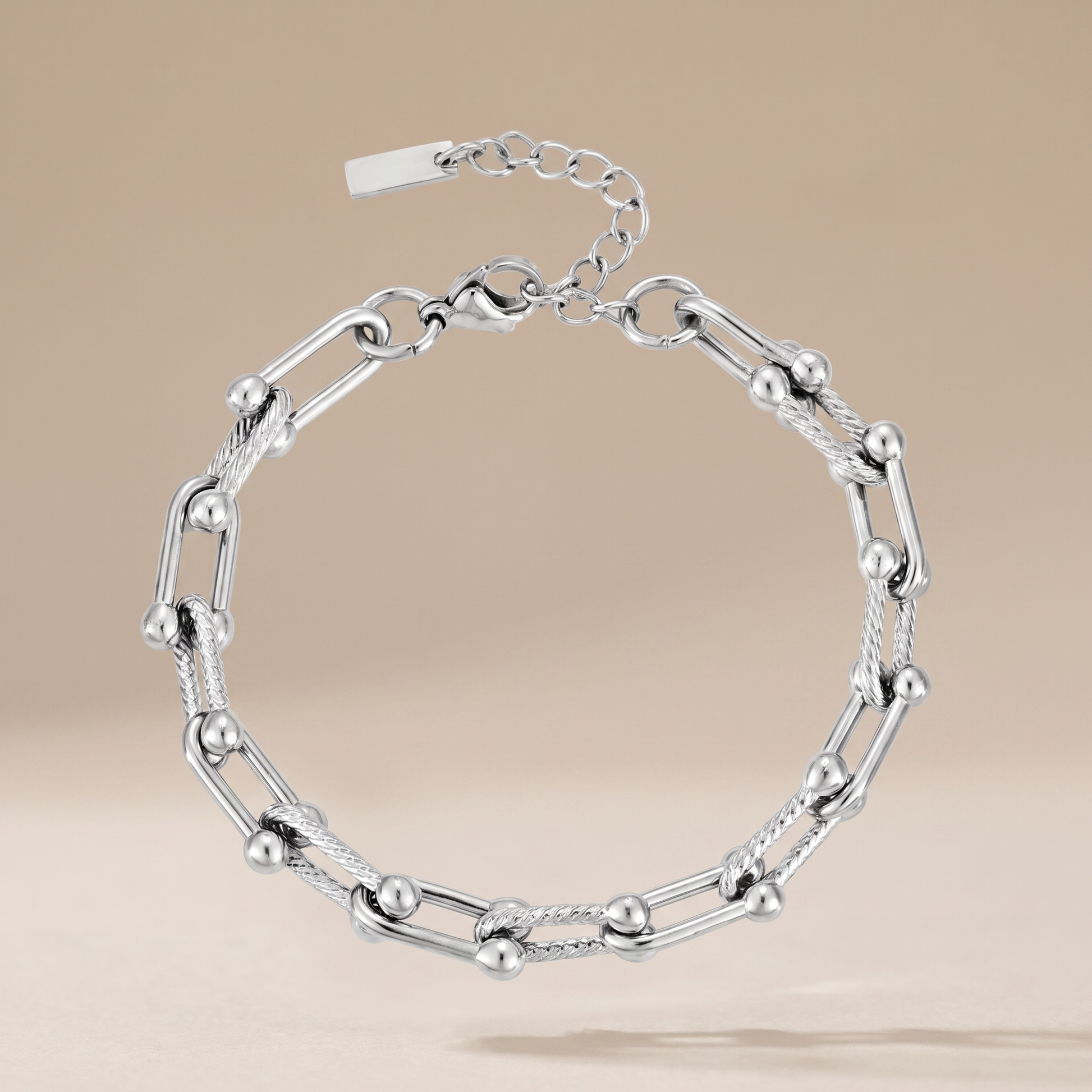 Asea Island Link Chain Bracelet — Silver Color