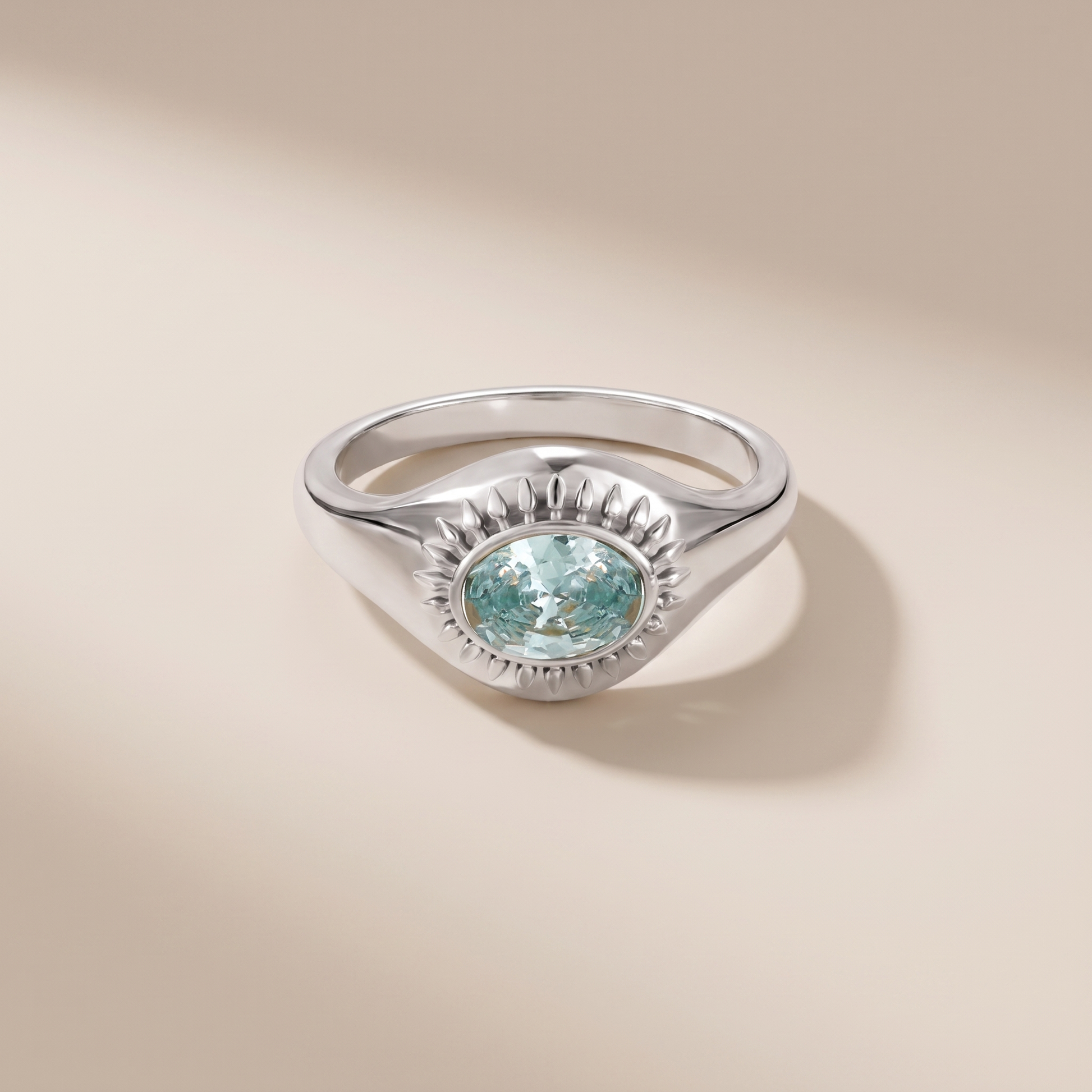 Asea Balearic Sunburst Ring — Silver color