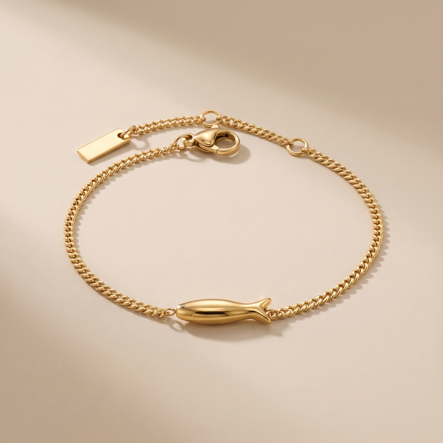 Asea Golden Fish Charm Bracelet — front view
