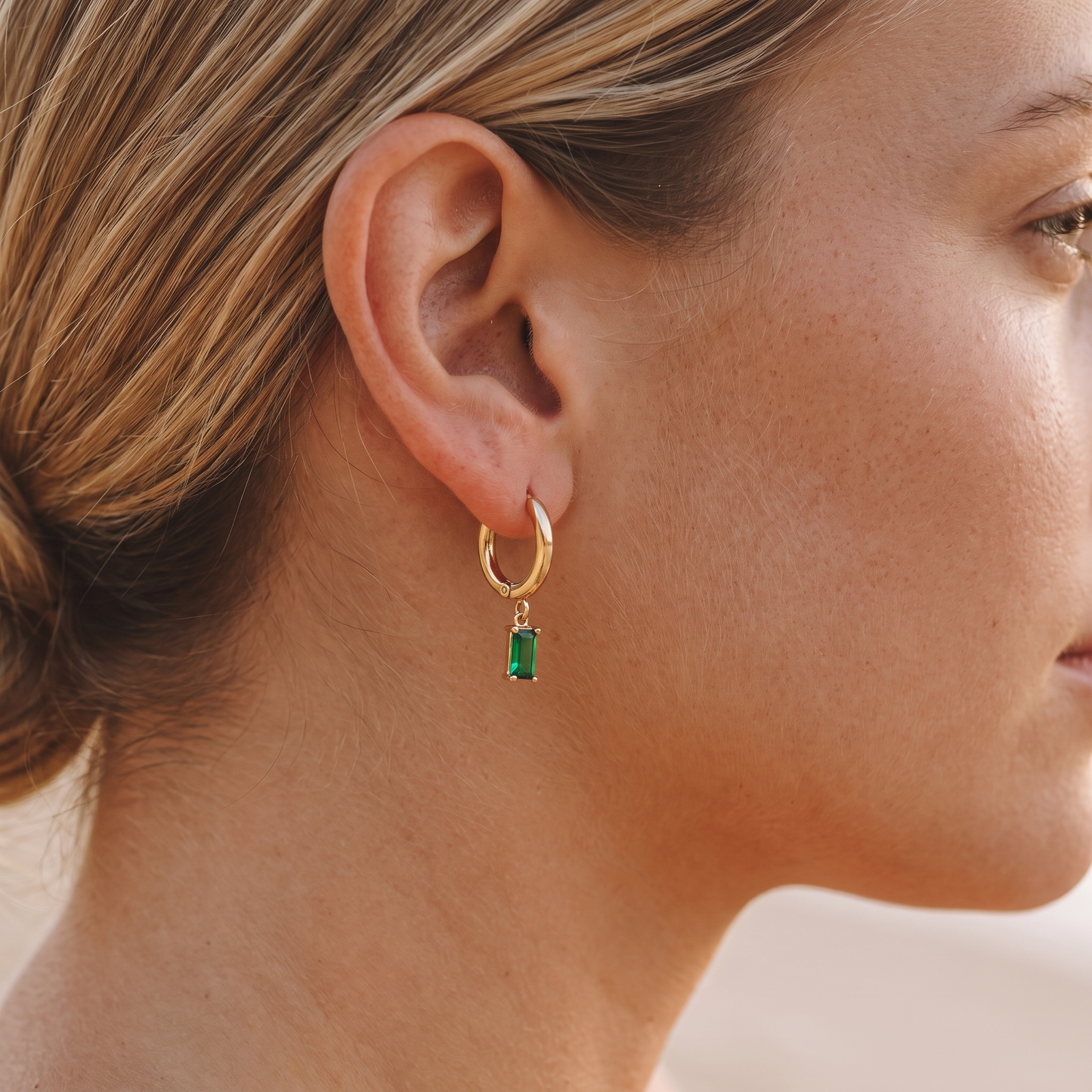 Asea Sea Sparkle Hoop Earrings — worn by model