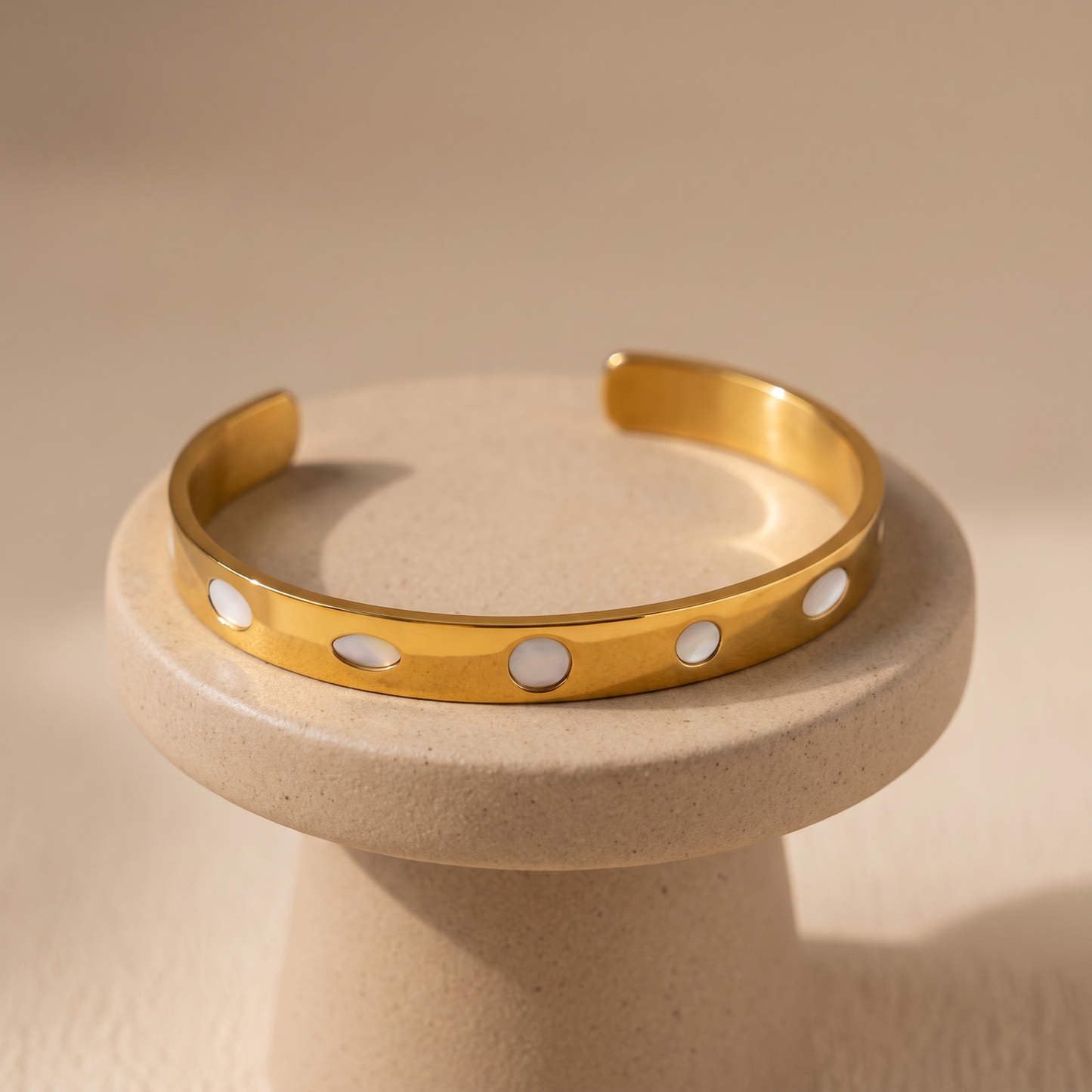 Asea Mother-of-Pearl Inlay Cuff — angle