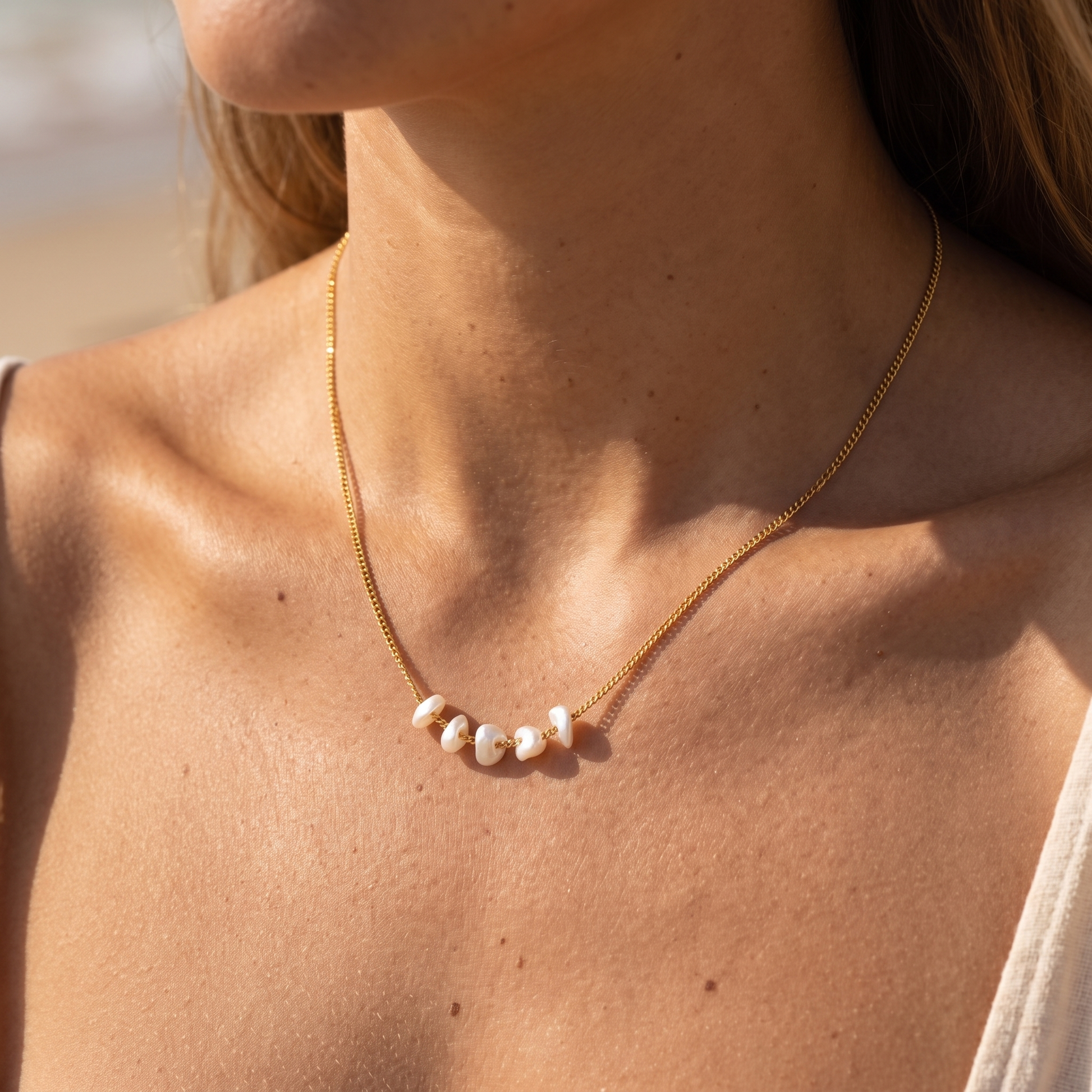 Asea Islet Freshwater Pearl Necklace — worn by model