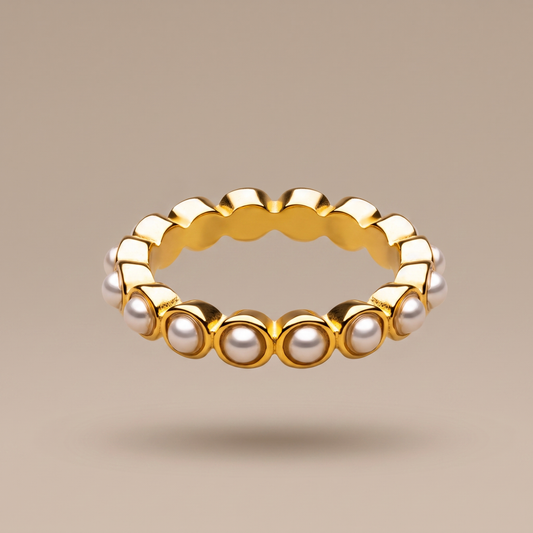 Asea Serenity Pearl Eternity Ring — front view