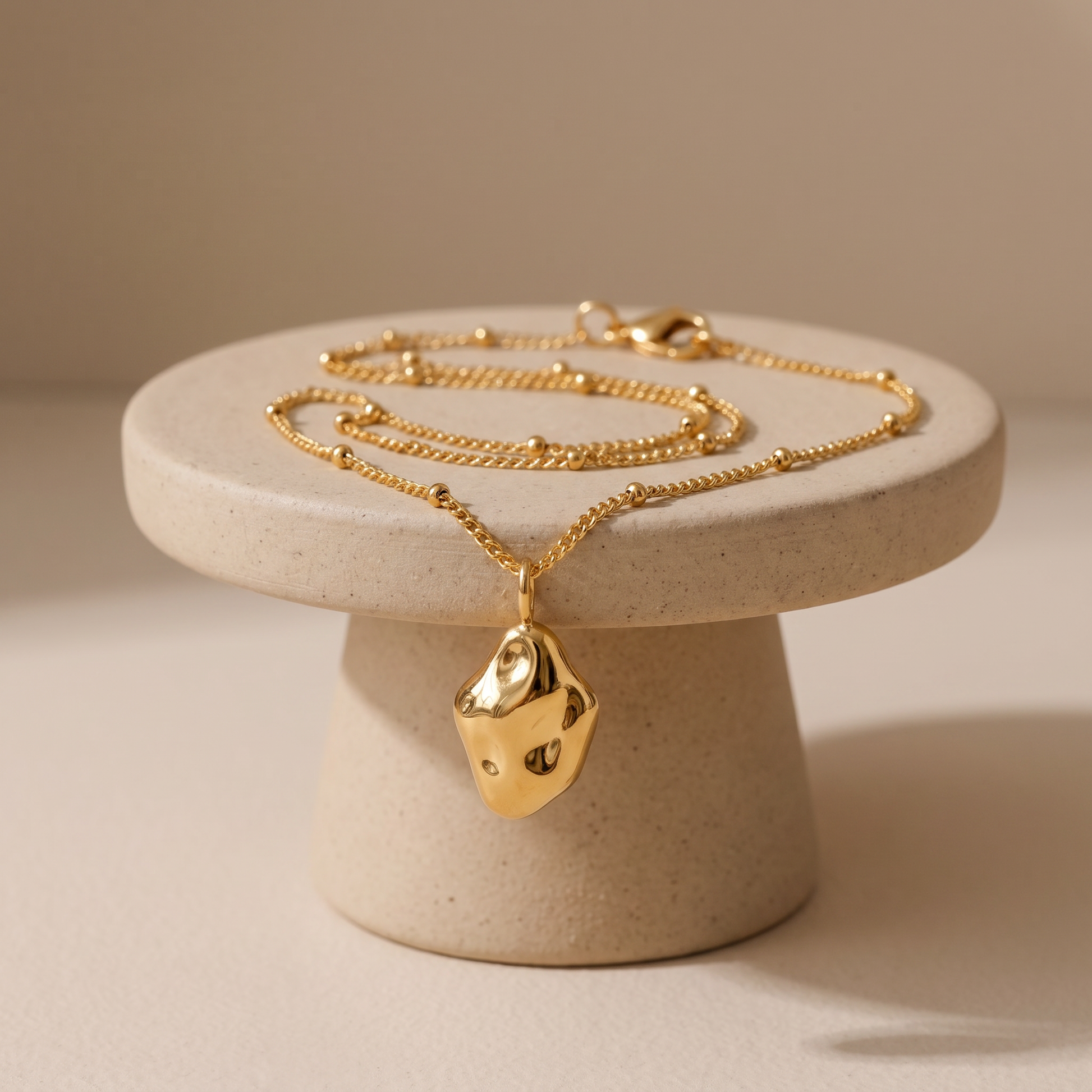 Asea Gilded Nugget Necklace — angle
