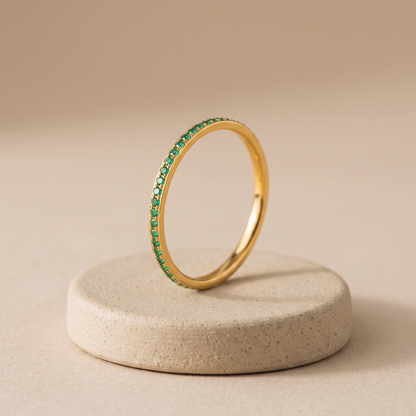 Asea First Light Green Zircon Ring — angle