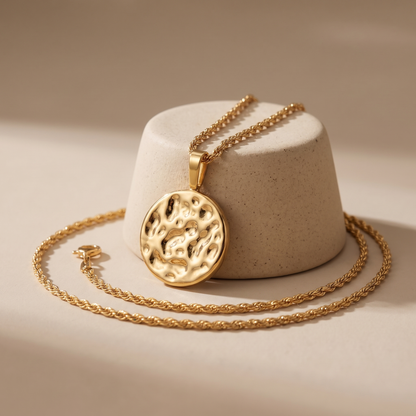 Asea Amity Hammered Necklace — angle