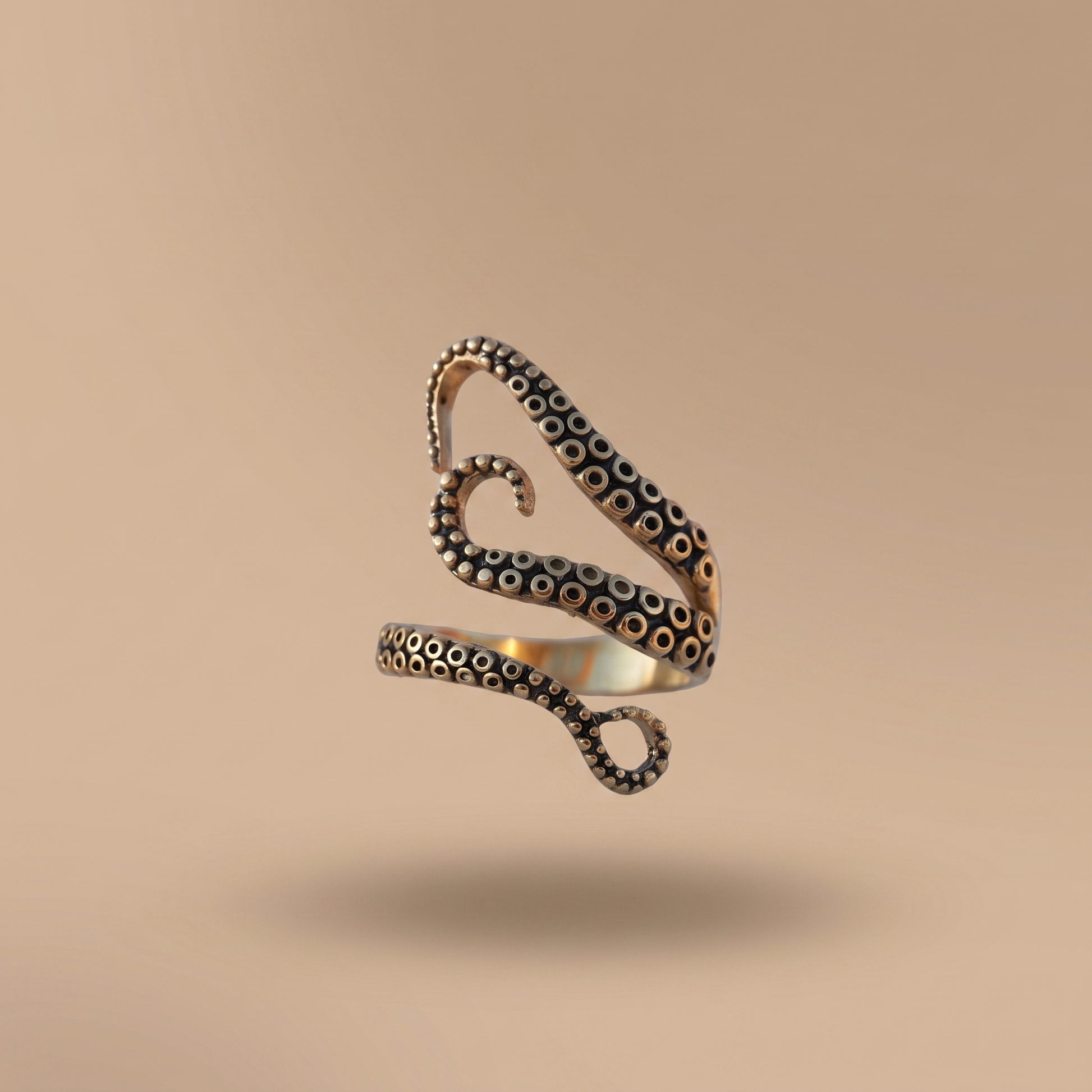 Asea Octopus Tentacle Wrap Ring — front view