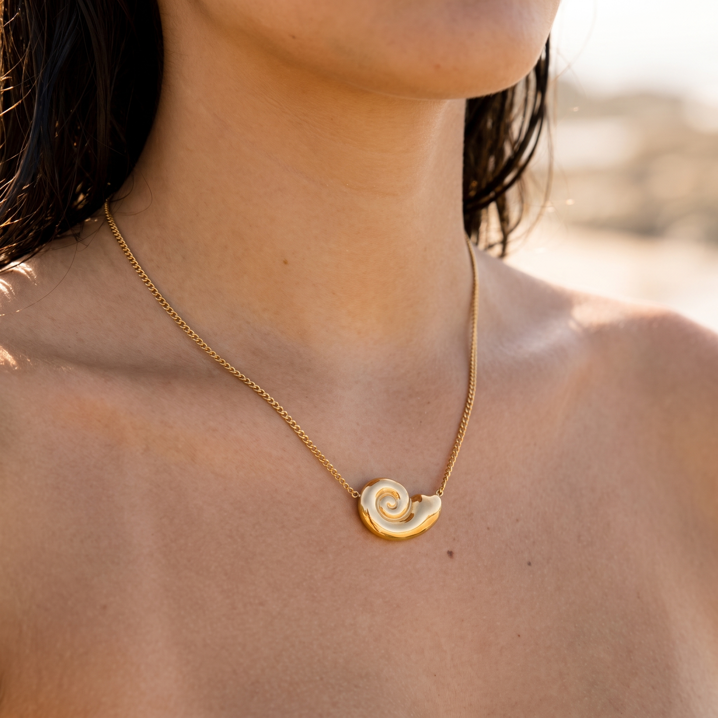 Asea Nautilus Shell Choker — worn by model