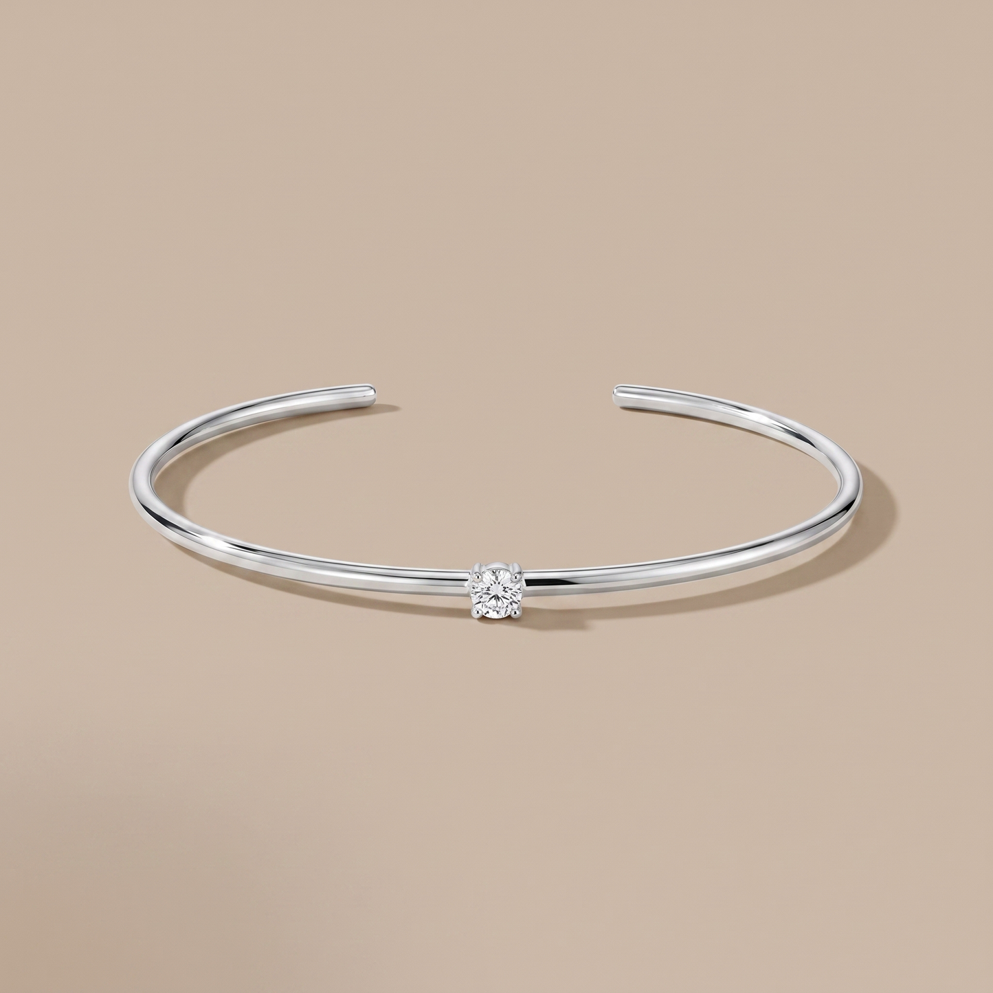 Asea Slim Solar Cuff Bracelet — Silver Color