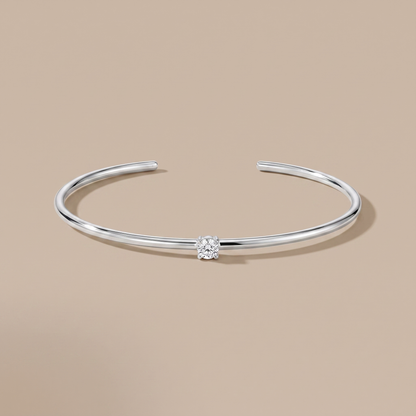Asea Slim Solar Cuff Bracelet — Silver Color