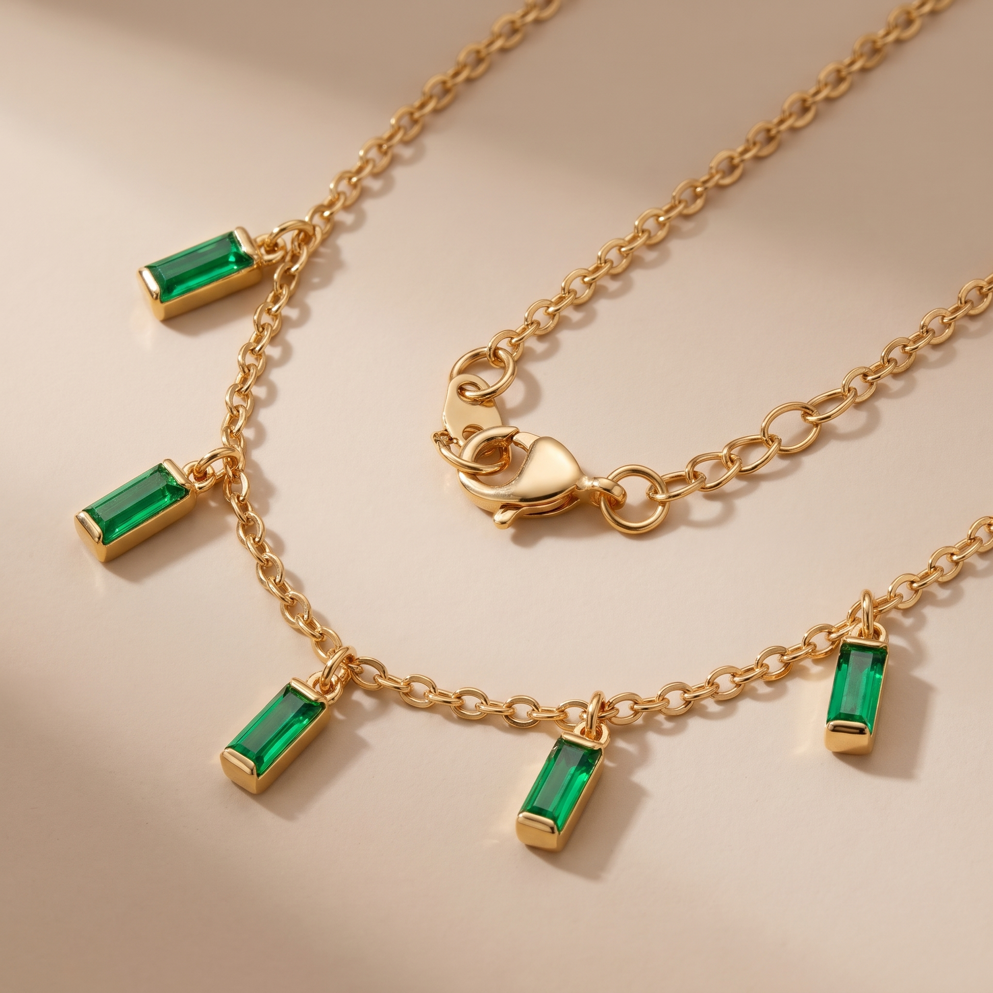 Asea Rain of Emeralds Drop Choker — close-up detail