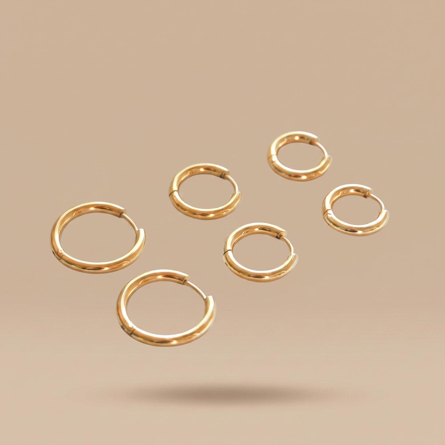 Asea Three-Pair Hoop Set — front view