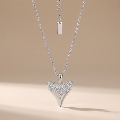 Asea Zircon Shark Tooth Necklace — Silver Color