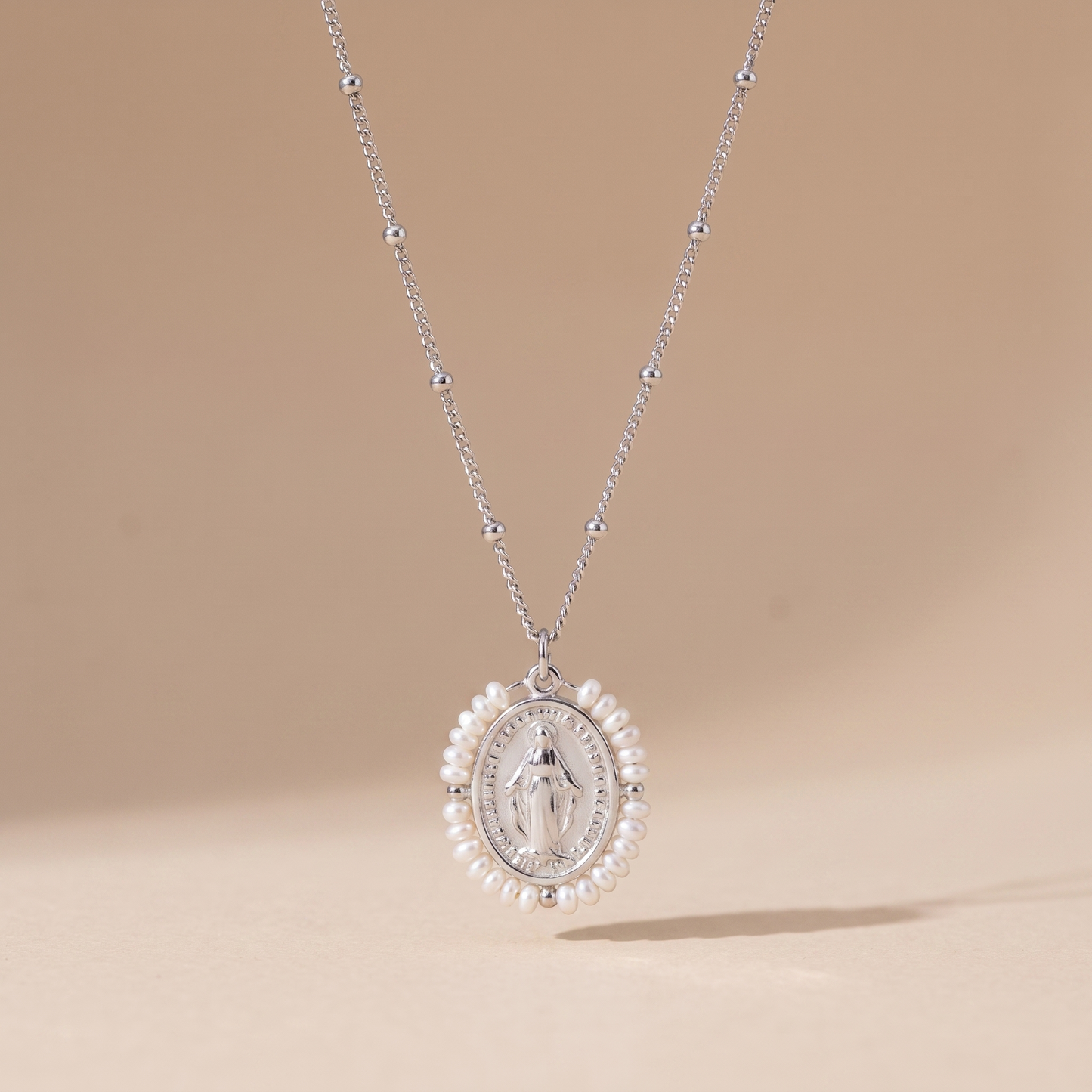Asea Maris Pearl Necklace — Silver Color