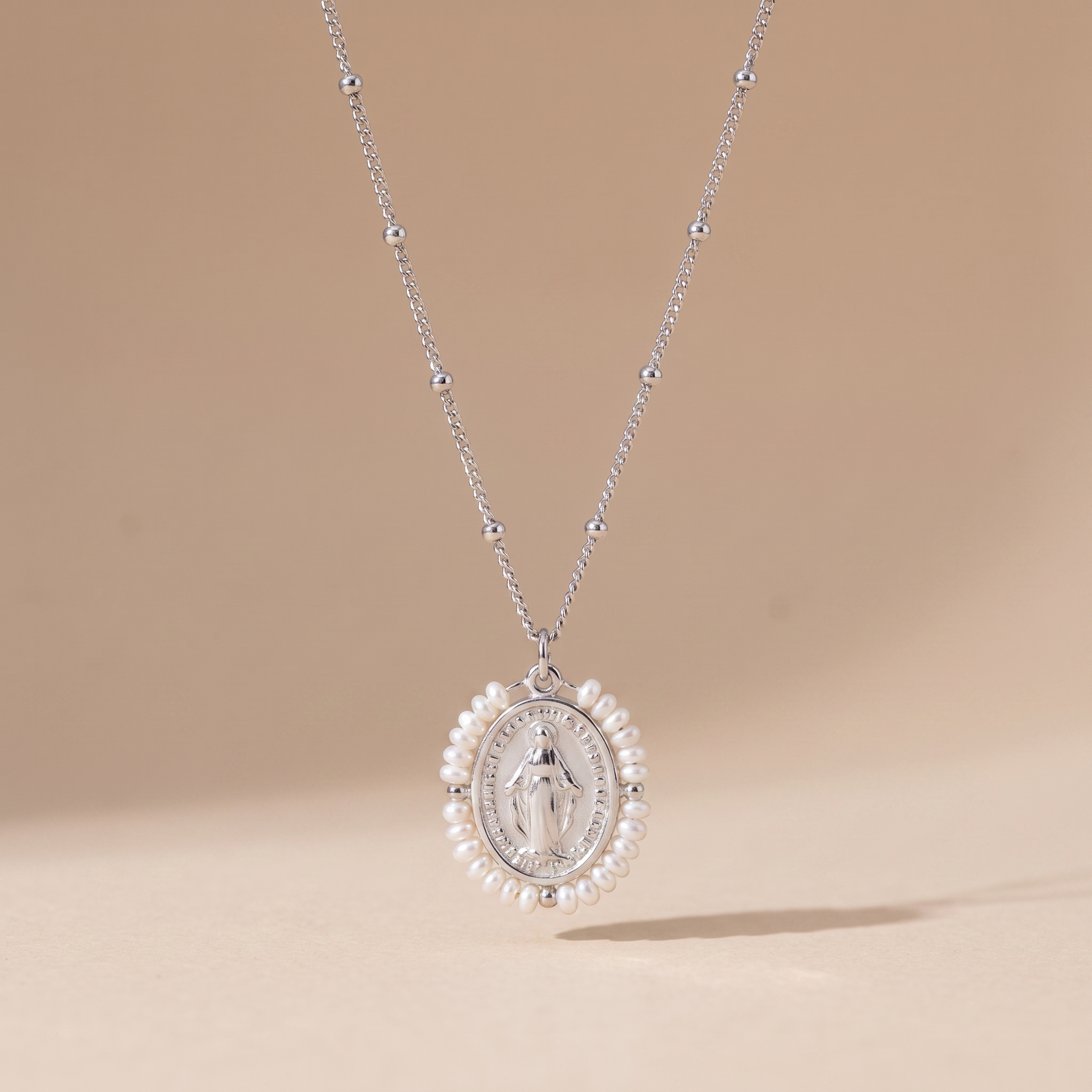 Asea Maris Pearl Necklace — Silver Color