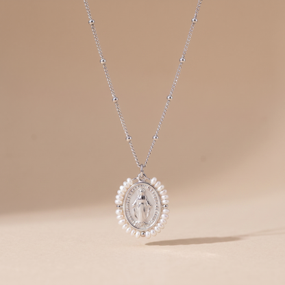 Asea Maris Pearl Necklace — Silver Color