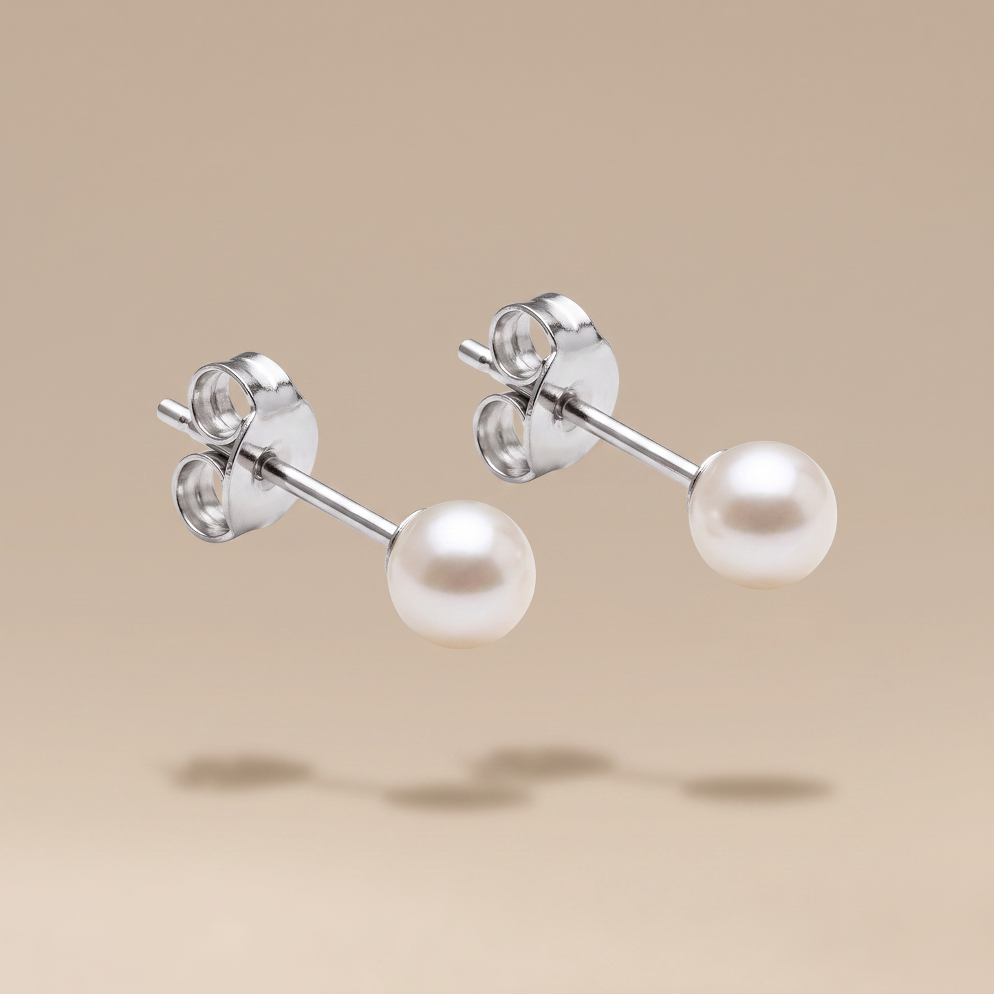 Asea Freshwater Pearl Studs — Silver color