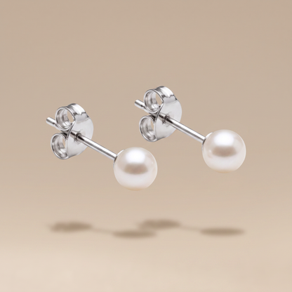 Asea Freshwater Pearl Studs — Silver color