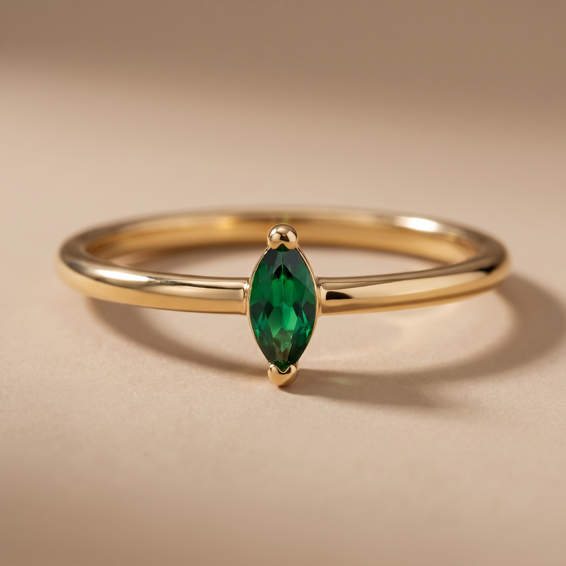 Asea Petite Emerald Ring — close-up detail