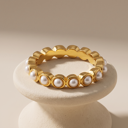 Asea Serenity Pearl Eternity Ring — angle