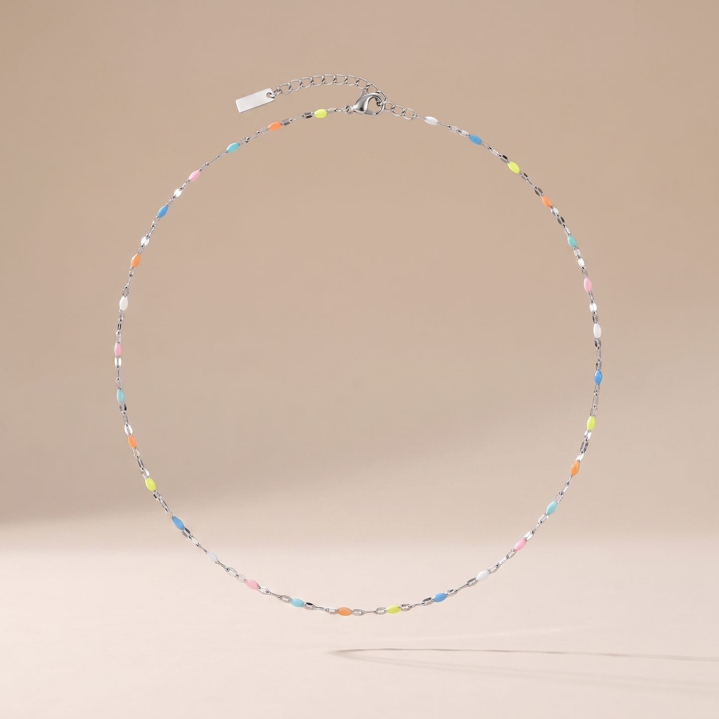Asea Dainty Rainbow Choker — Silver Color