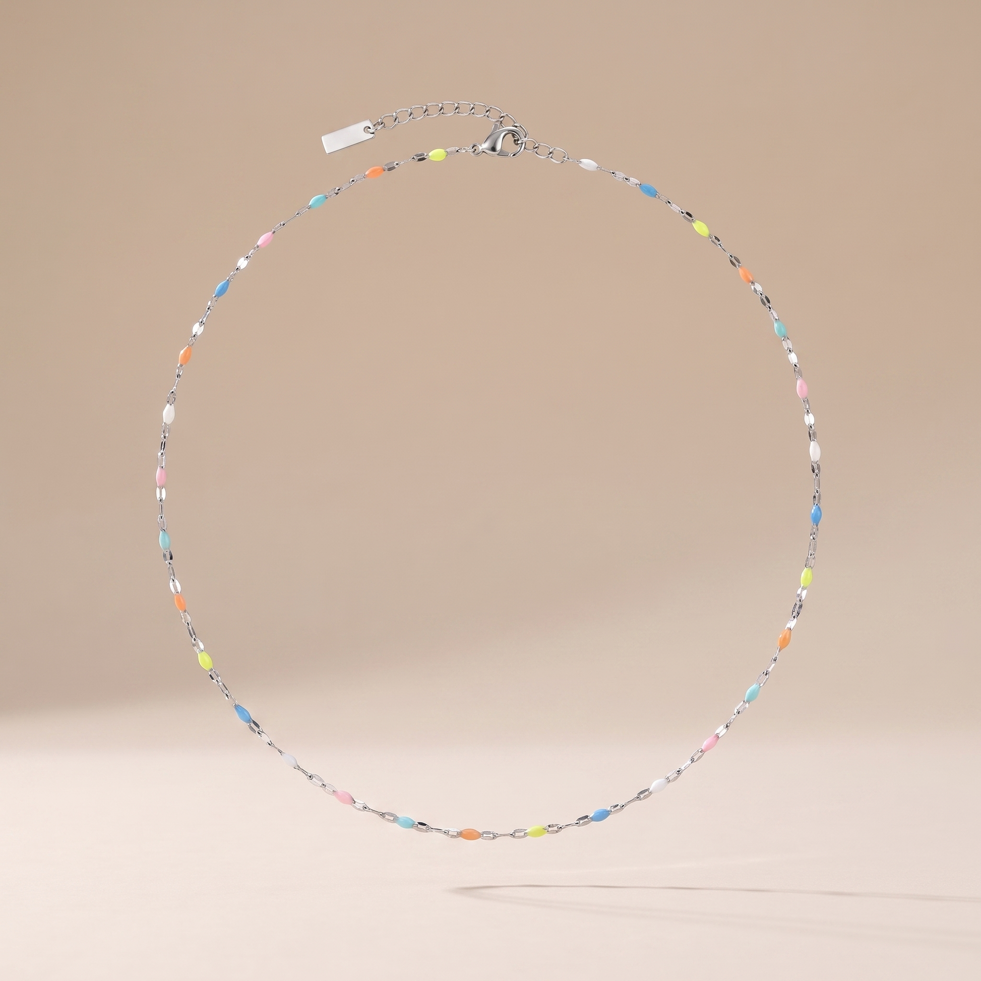 Asea Dainty Rainbow Choker — Silver Color