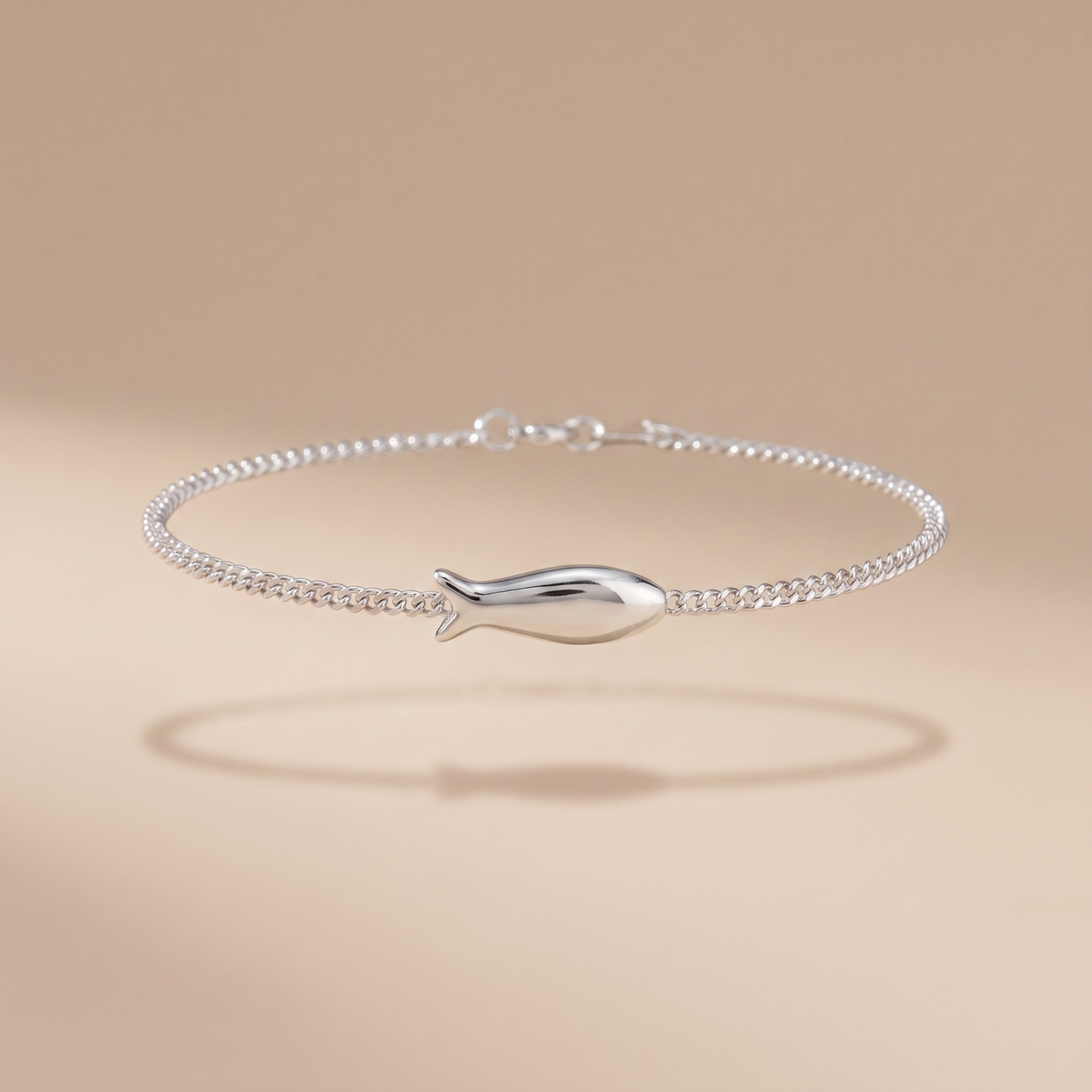 Asea Golden Fish Charm Bracelet — Silver Color