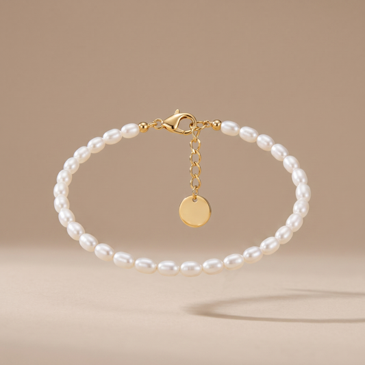 Asea Freshwater Pearl Beaded Bracelet — front view