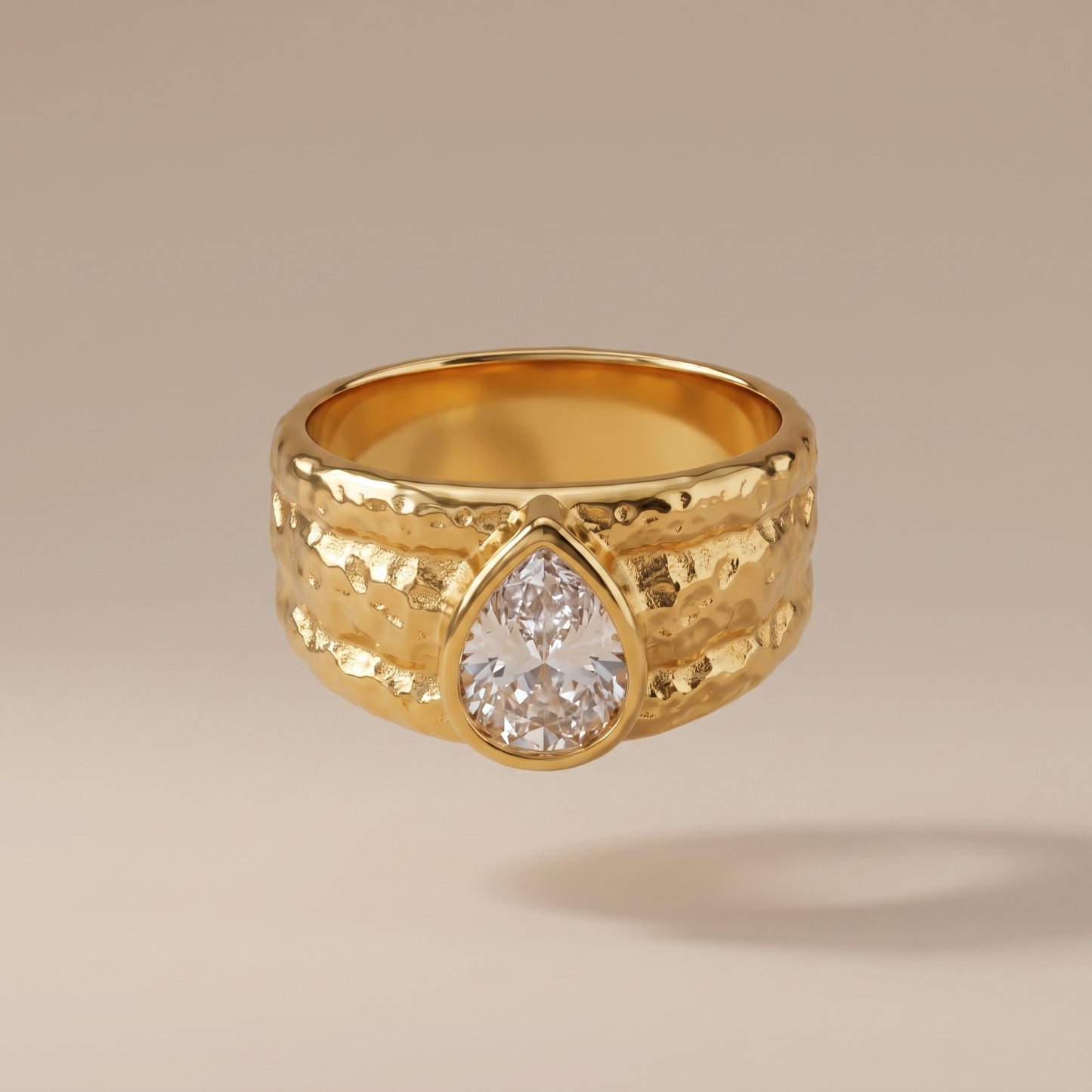 Asea Voyager Hammered Ring — front view
