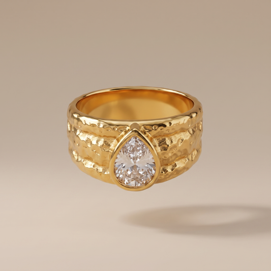 Asea Voyager Hammered Ring — front view