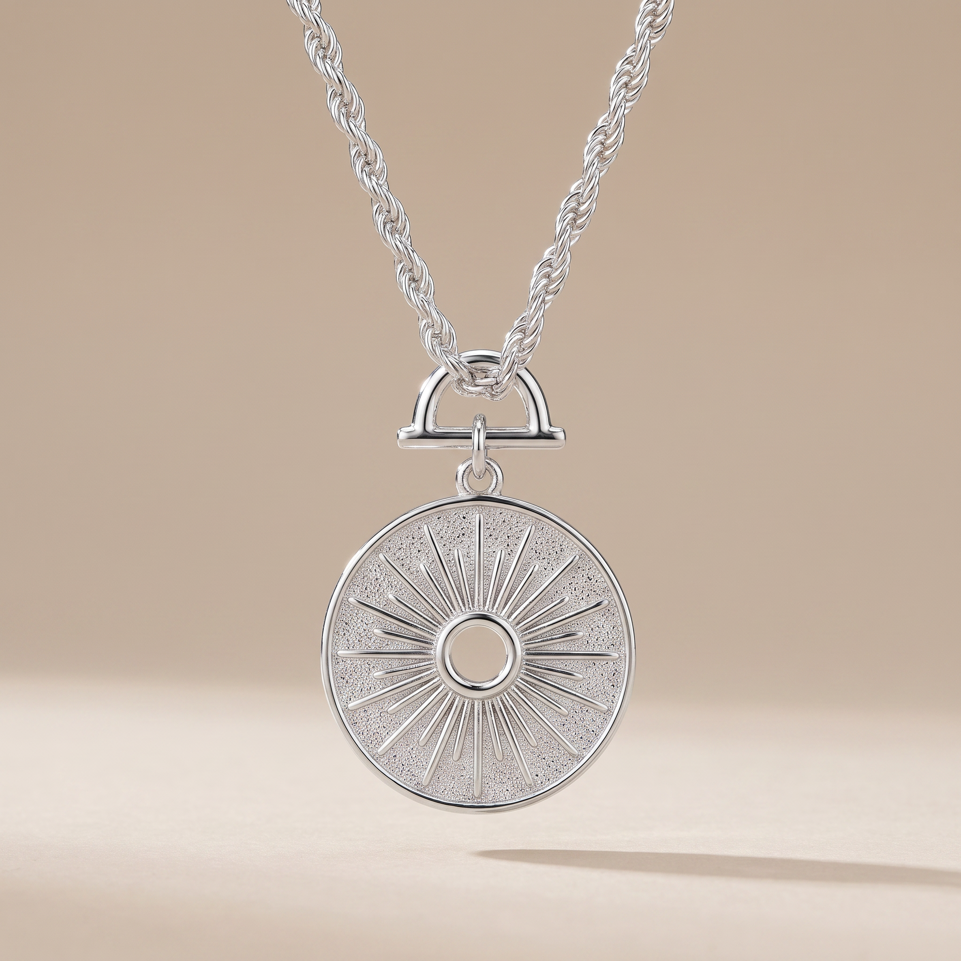 Asea Gold Sun Pendant Necklace — Silver Color