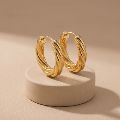Asea Twisted Hoop Earrings — angle