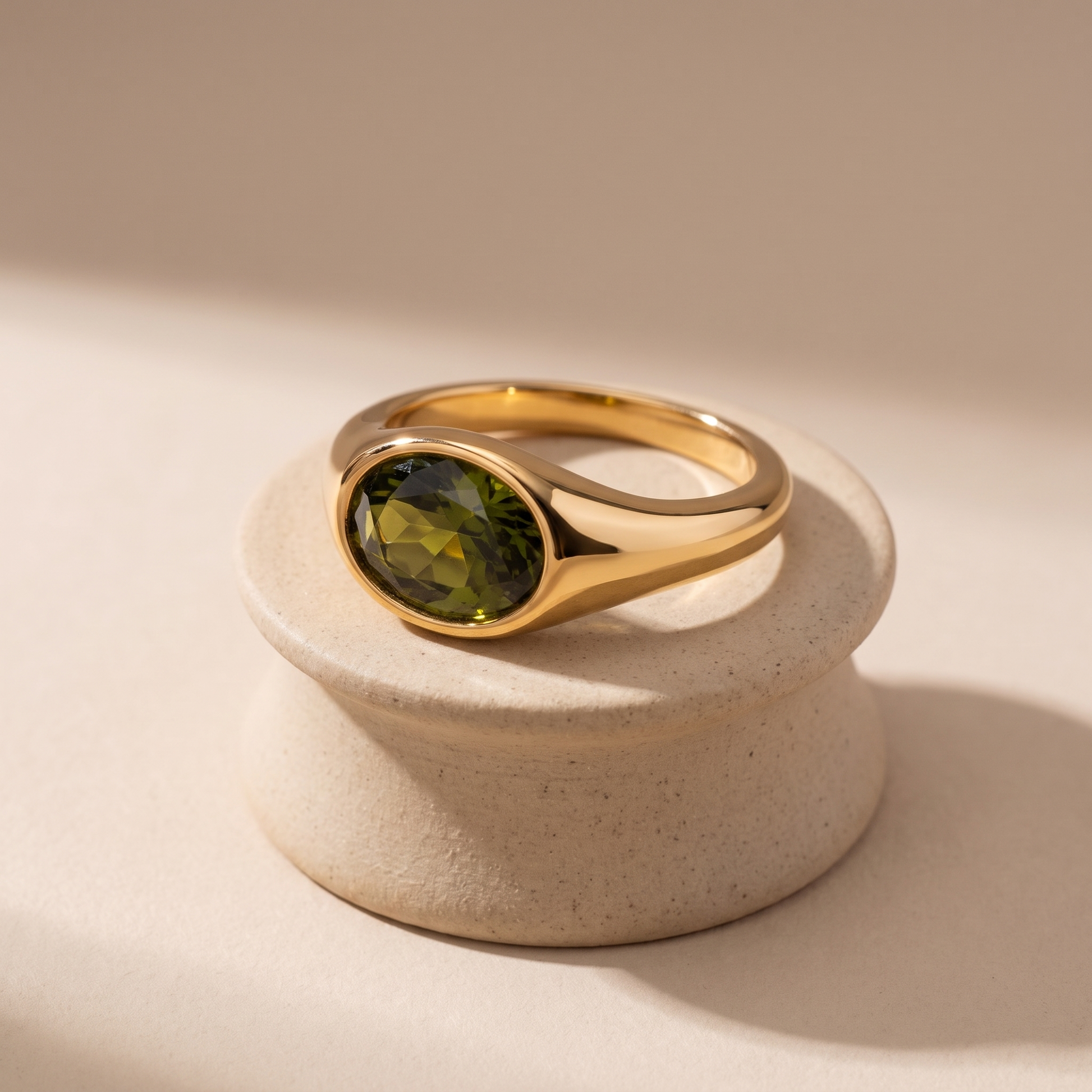 Asea Fern Green Stone Ring — angle