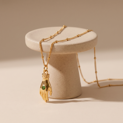 Asea Guardian Hand Pendant Necklace — angle