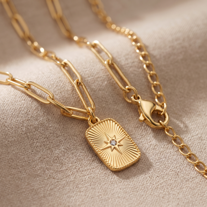 Asea North Star Pendant Necklace — close-up detail