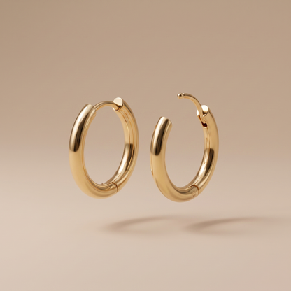 Asea Timeless Gold Hoops — front view