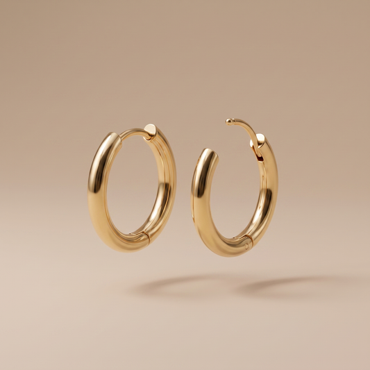 Asea Timeless Gold Hoops — front view