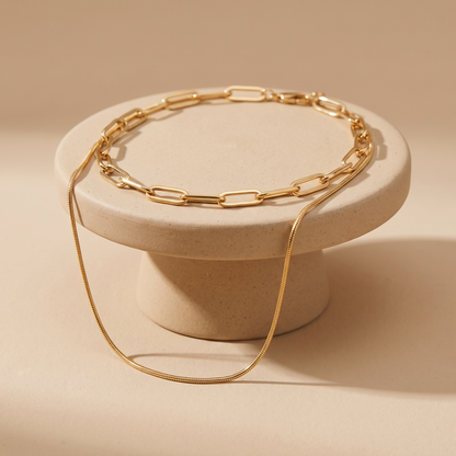 Asea Marbella Double Chain Necklace — angle